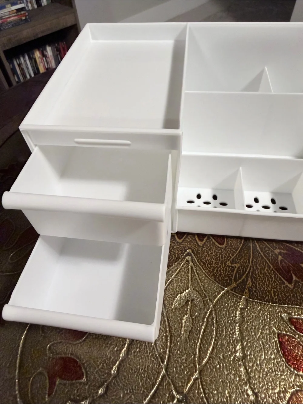 White Modular Desk Organizer/Cosmetic - Multi-Compartment Storage